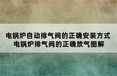 电锅炉自动排气阀的正确安装方式 电锅炉排气阀的正确放气图解